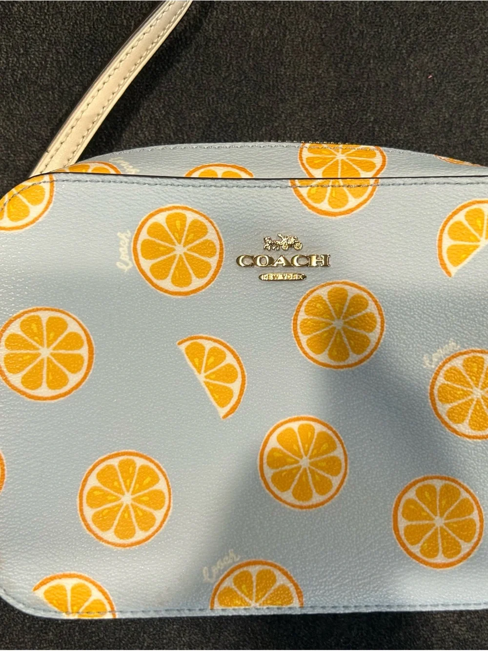 Coach Orange Print Crossbody Bag